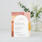 Terracotta Sunrise | Details van de bruiloft Informatiekaartje (Staand voorkant)