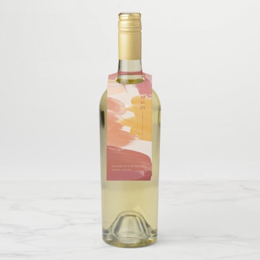 Terracotta Sunrise | Monogram bruiloft Flessenhanger (Op fles)
