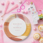 Terracotta Sunrise | Monogram bruiloft Papieren Bordje (Feest)