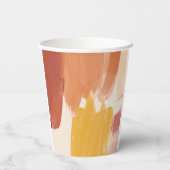Terracotta Sunrise | Monogram Huwelijk Papieren Bekers (Achterkant)