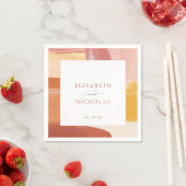 Terracotta Sunrise | Monogram Weddenschap Napkins Servet (Insitu)