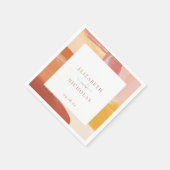 Terracotta Sunrise | Monogram Weddenschap Napkins Servet (Hoek)