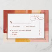 Terracotta Sunrise | Trouw RSVP Folie Uitnodiging (Voorkant)