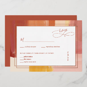 Terracotta Sunrise   Trouw RSVP Folie Uitnodiging