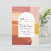 Terracotta Sunrise | Uitnodiging tot weduwschap va (Staand voorkant)