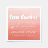 Terracotta Sunrise | Weddenschap Fun Facts Napkins Servet (Voorkant)