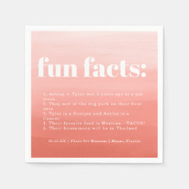Terracotta Sunrise | Weddenschap Fun Facts Napkins Servet