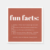 Terracotta Sunrise | Weddenschap Fun Facts Napkins Servet (Voorkant)