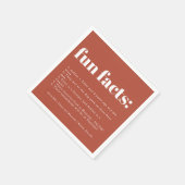 Terracotta Sunrise | Weddenschap Fun Facts Napkins Servet (Hoek)