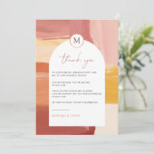 Terracotta Sunrise | Weddenstabel Hartelijk dank Bedankkaart (Staand voorkant)