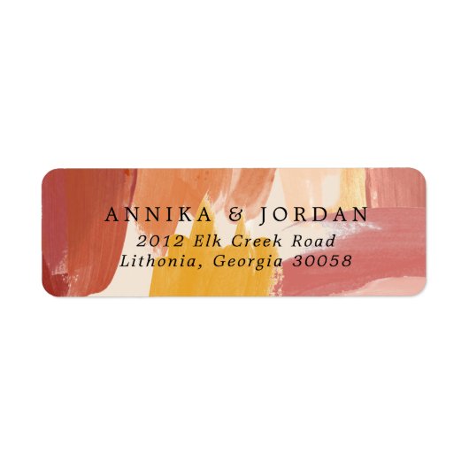 Terracotta Sunrise Wedding Address Label (Voorkant)
