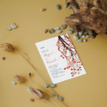 Terracotta tak met initialen bloemen bruiloft