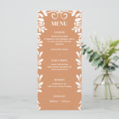 Terracotta Talavera Mexicaans Huwelijk Menu (Staand voorkant)