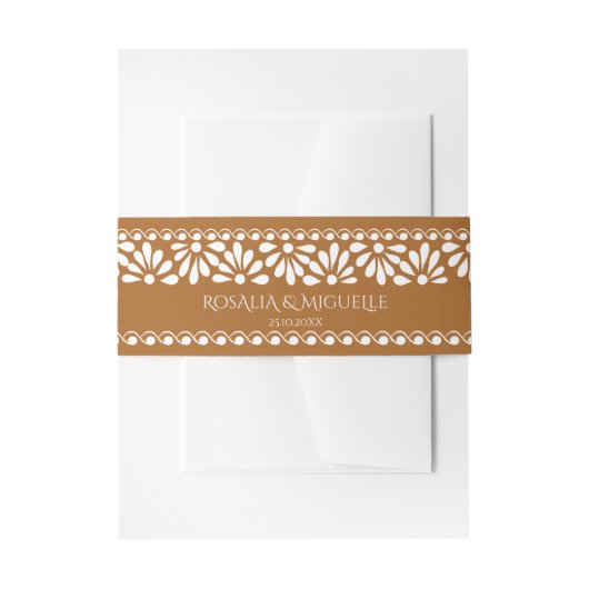 Terracotta talavera Mexicaanse bruiloft Uitnodigingen Wikkel (Voorkant Voorbeeld)