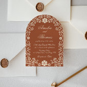 Terracotta Talavera Mexicaanse vintage bruiloft Kaart