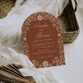 Terracotta Talavera Mexicaanse vintage bruiloft Kaart