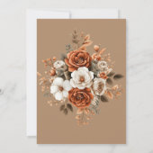Terracotta Taupe Bloemenboog bruiloft Kaart (Achterkant)