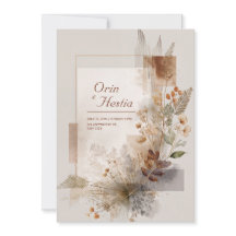 Terracotta Taupe Goud Botanisch Abstract Trouwen