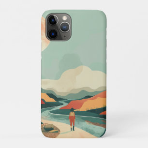 Terracotta Teal Boho Rivier Berg Reis Case-Mate iPhone Case