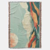 Terracotta Teal Boho Rivier Berg Reis Deken (Voorkant Verticaal)