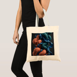 Terracotta Teal Flow - Kleurrijke Verticale 3D Tote Bag