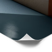 Terracotta Teal Geometrische Vortex 3D Abstract Perfect Poster (Hoek)