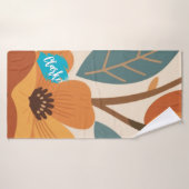 Terracotta & Teal Herfstpatroon Badhanddoek (Badhanddoek)