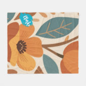 Terracotta & Teal herfstpatroon Fleece Deken (Voorkant (Horizontaal))