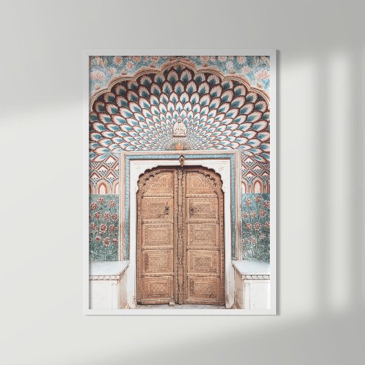 Terracotta & Teal Marokkaanse Deur Muurkunst Print