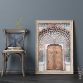 Terracotta & Teal Marokkaanse Deur Muurkunst Print