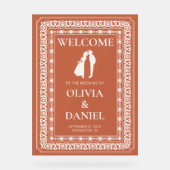 Terracotta Tegel bruiloft welkom display (Voorkant)