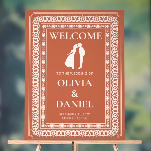 Terracotta Tegel bruiloft welkom display (Neutraal)