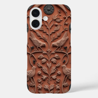 Terracotta Tegel Folk Art iPhone 15 Pro Hoesje – I