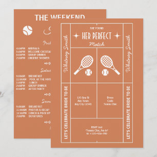 Terracotta Tennis Bachelorette Uitnodiging