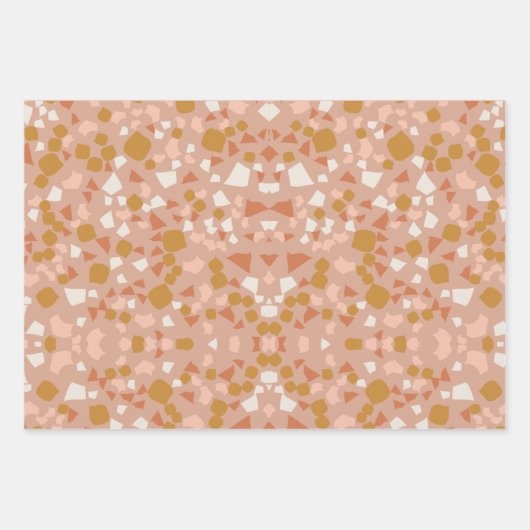 terracotta terrazzo blad voor verpakkingspapier inpakpapier vel (Voorkant)