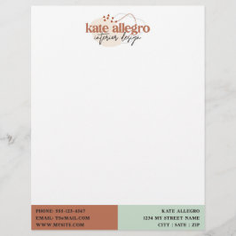 Terracotta Terrazzo Driehoeken Custom Company Logo Briefhoofd