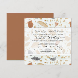 Terracotta Terrazzo Modern Earthy Virtual Wedding Kaart