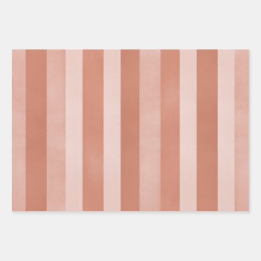 Terracotta Textured Stripes Pattern Inpakpapier Vel (Voorkant)