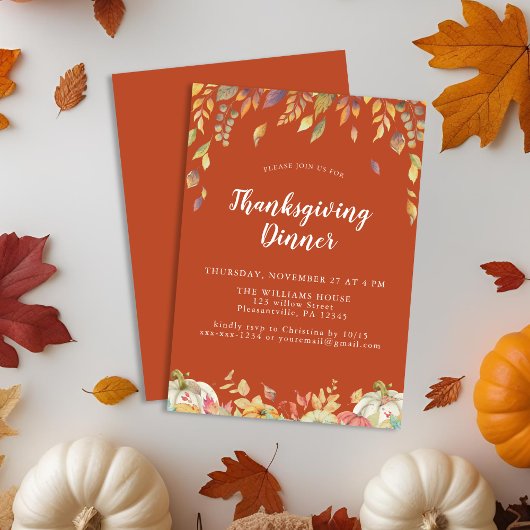 Terracotta Thanksgiving Diner Kaart