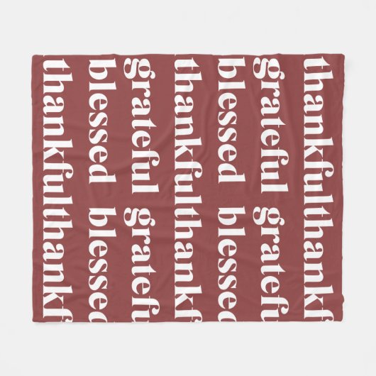 Terracotta Thanksgiving Fleece Deken (Voorkant (Horizontaal))