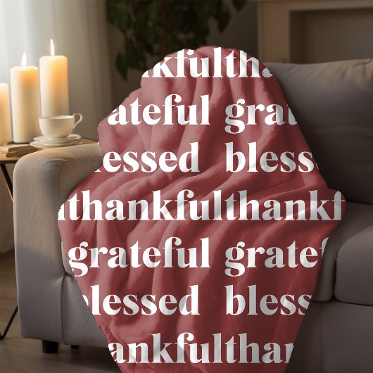 Terracotta Thanksgiving Fleece Deken