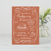 Terracotta Thanksgiving Laten we samenkomen & dank Kaart (Staand voorkant)