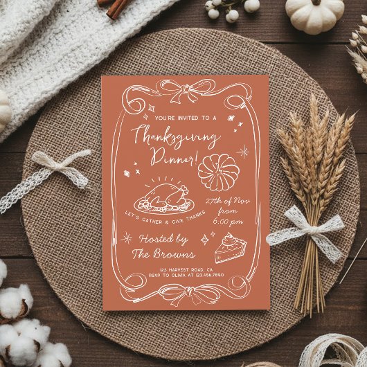 Terracotta Thanksgiving Laten we samenkomen & dank Kaart