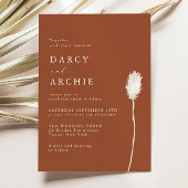 Terracotta Thistle bruiloft uitnodiging