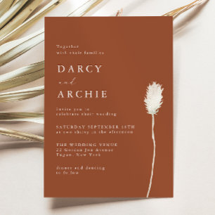 Terracotta Thistle bruiloft uitnodiging