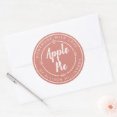 Terracotta Thuisgemaakte Appeltaart Ronde Sticker (Envelop)