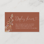Terracotta Tiny Wildflower Baby shower Display Informatiekaartje (Voorkant)