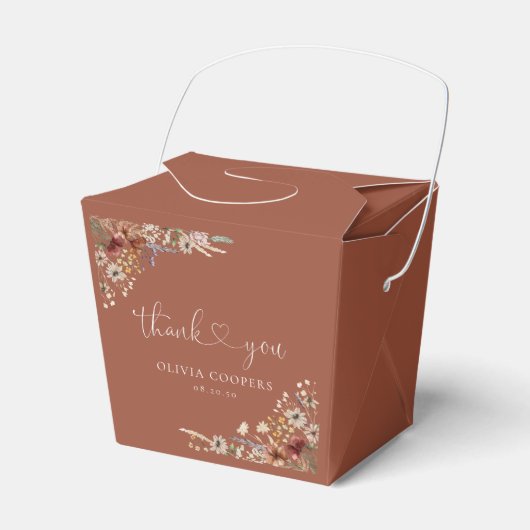 Terracotta Tiny Wildflower Baby shower Favor Box Bedankdoosjes (Voorkant Zijde)