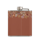Terracotta Tiny Wildflower Bruidsdouche Fles Heupfles (Achterkant)