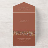 Terracotta Tiny Wildflower bruiloft All In One Uitnodiging (Buitenkant)